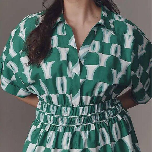 Anthropologie Somerset Maxi Shirt Dress - Green XL / 16 - Picture 4 of 5